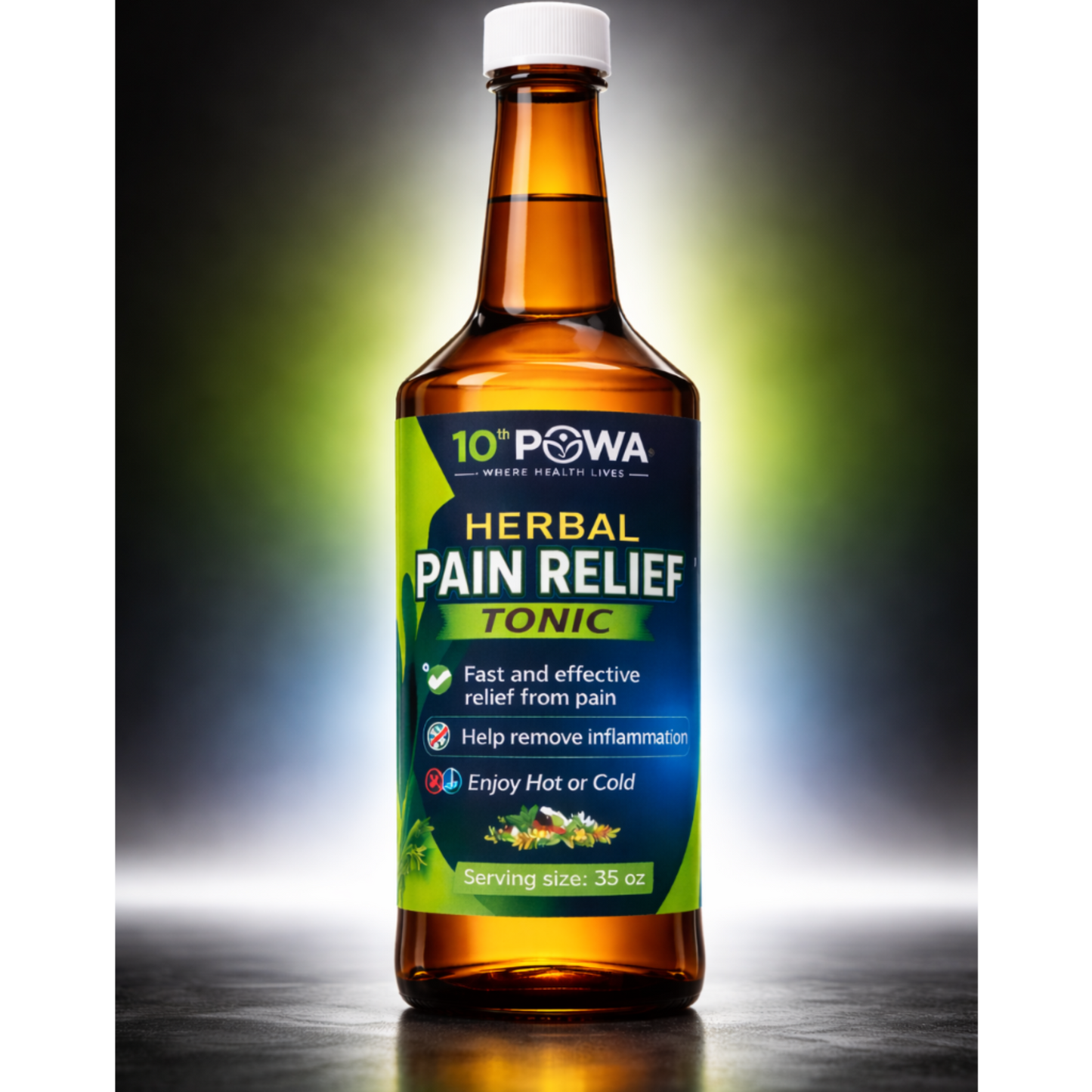 Natural Pain Relief tonic with herbs for inflammation and joint support
