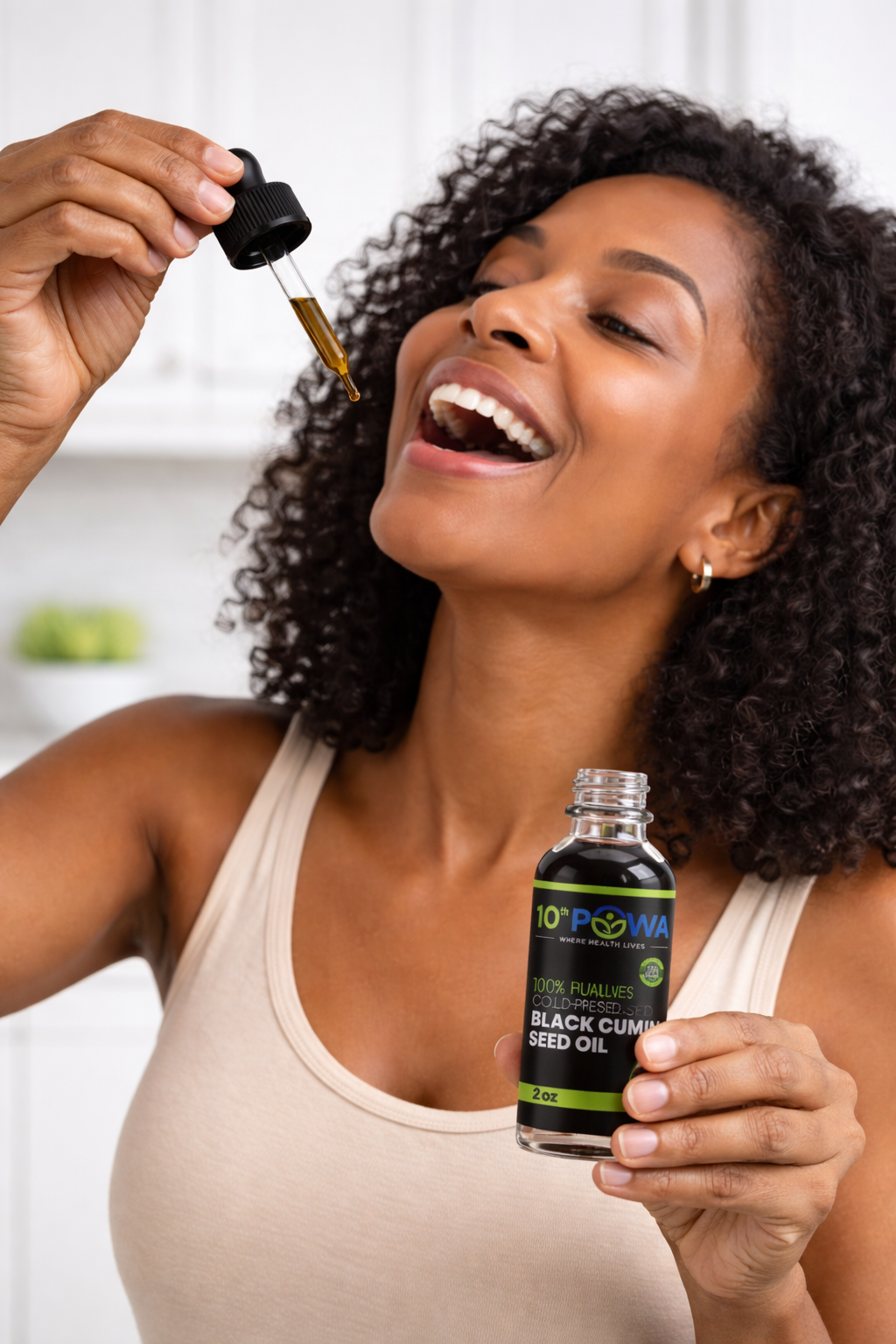 Organic cold-pressed Black Seed Oil in a liquid dropper for immune and digestive support