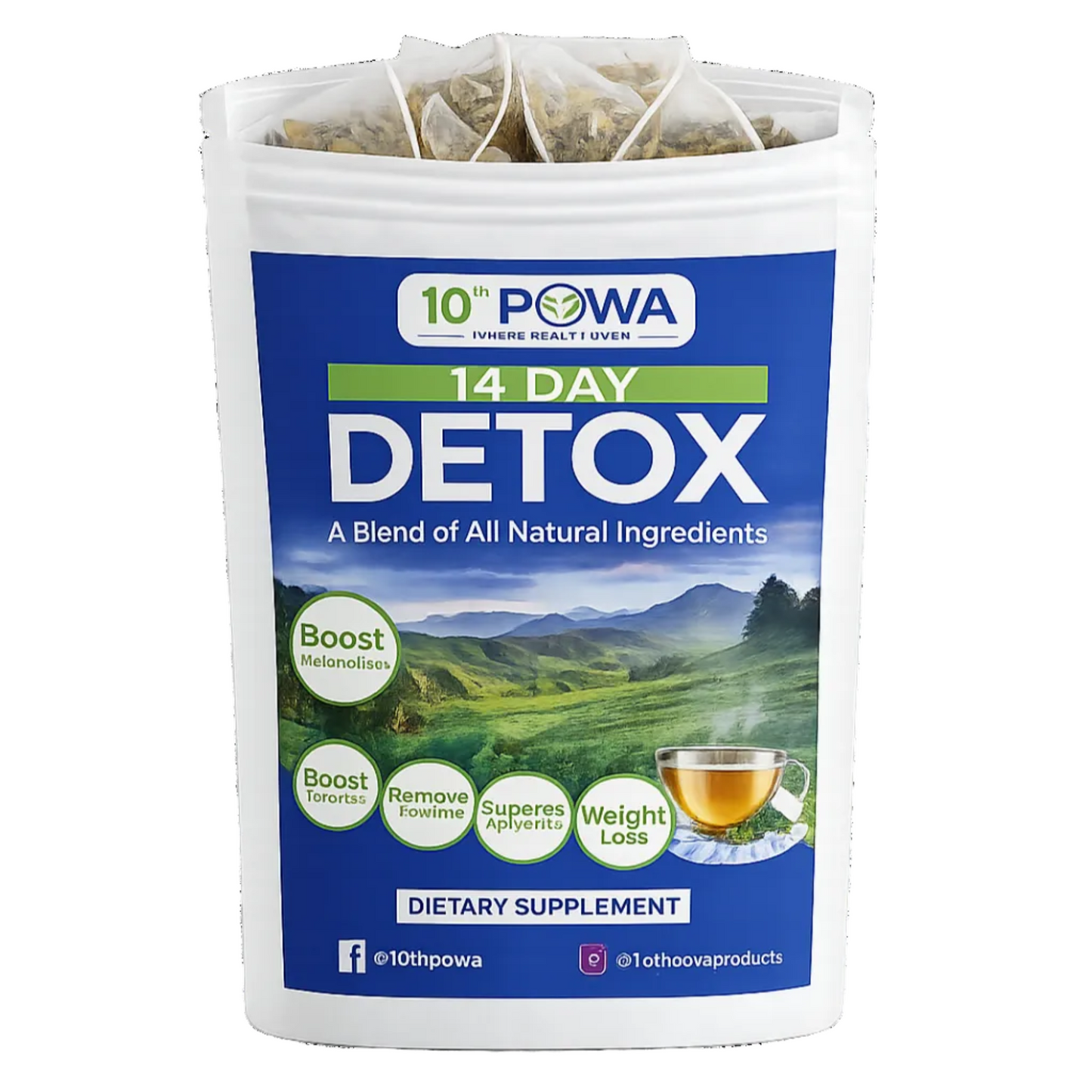 Caffeine-free Herbal Detox Tea bags for natural cleansing and digestive balance