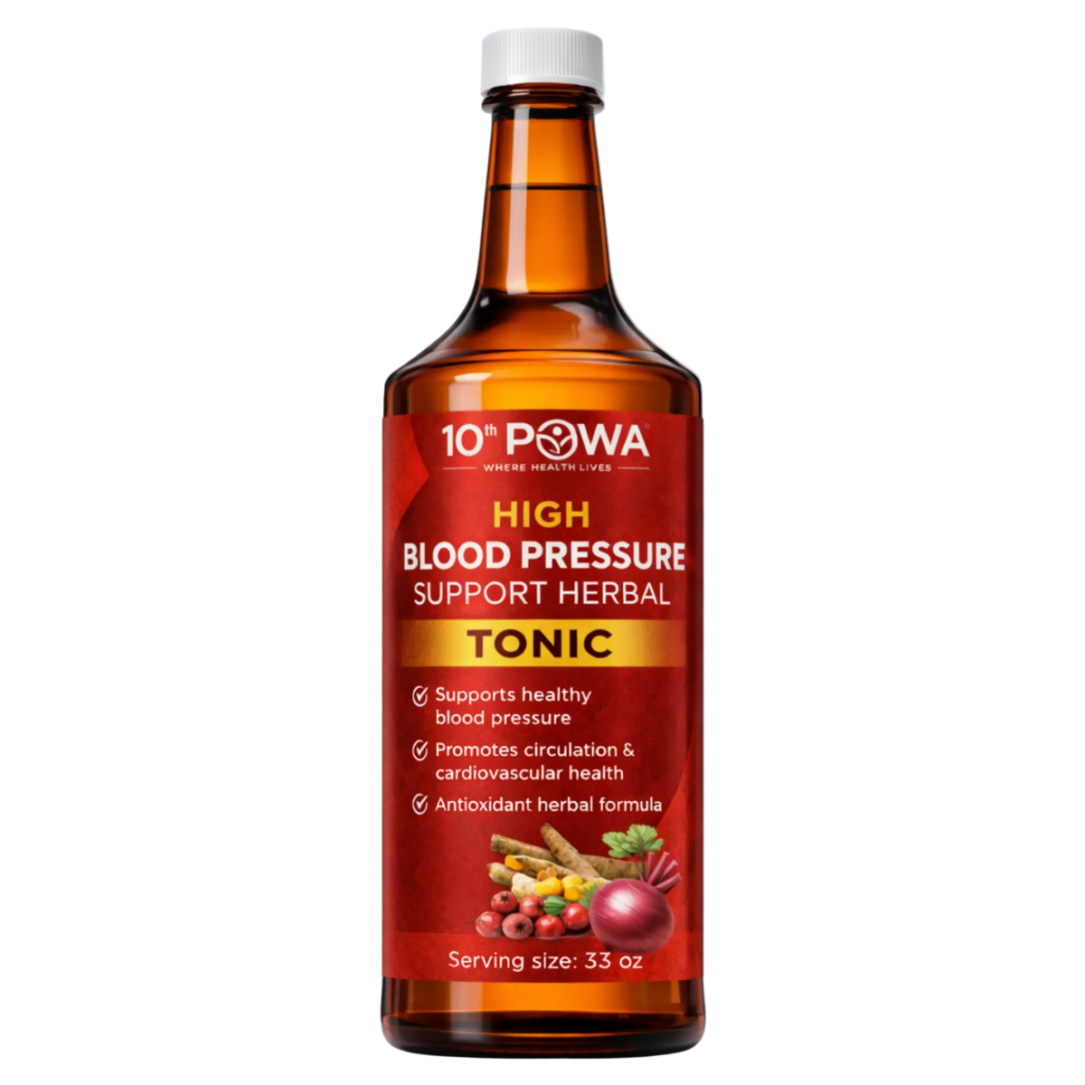 10thPowa High Blood Pressure Herbal Tonic natural supplement