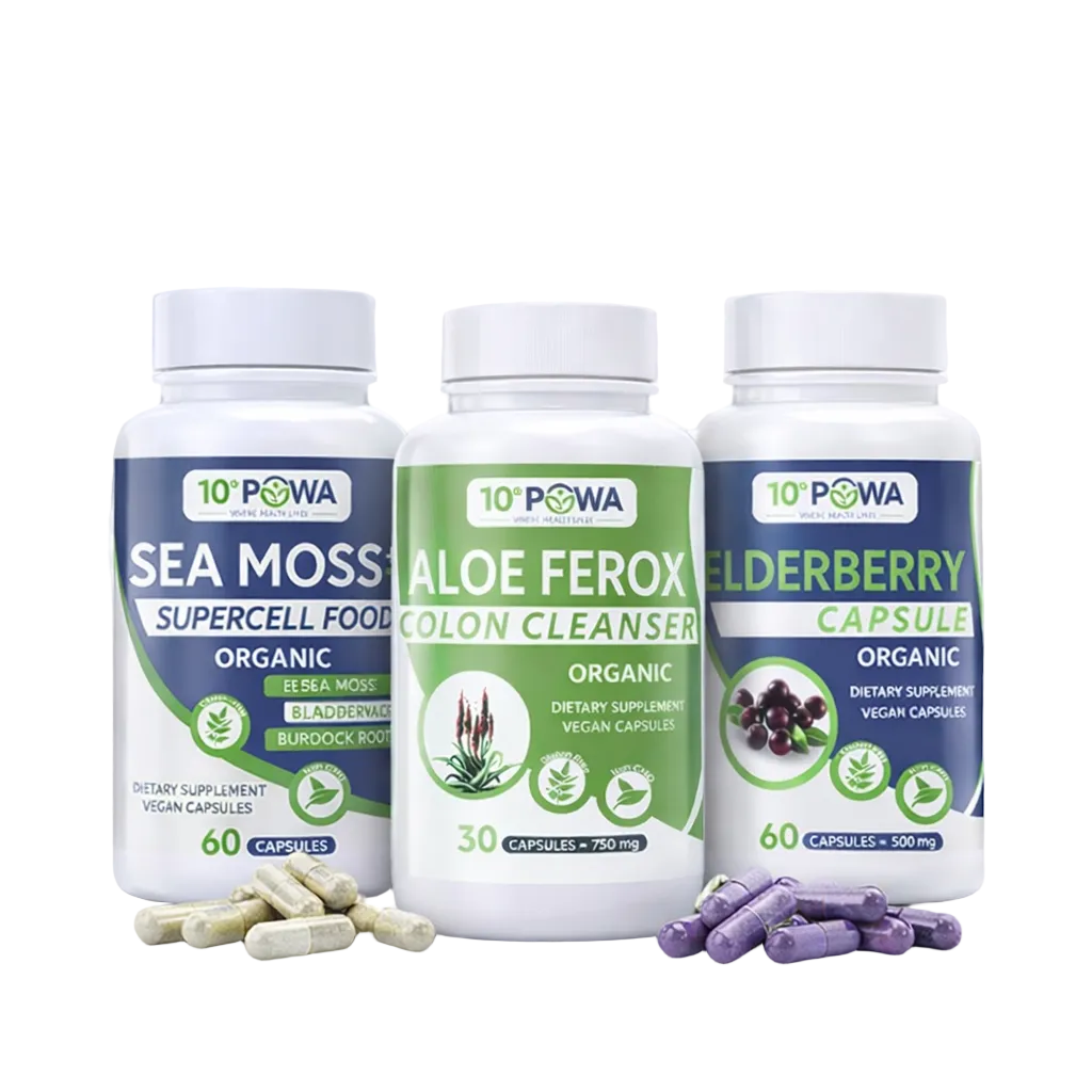 Colon Cleanse capsule bundle with minerals and immune support supplements for digestive health
