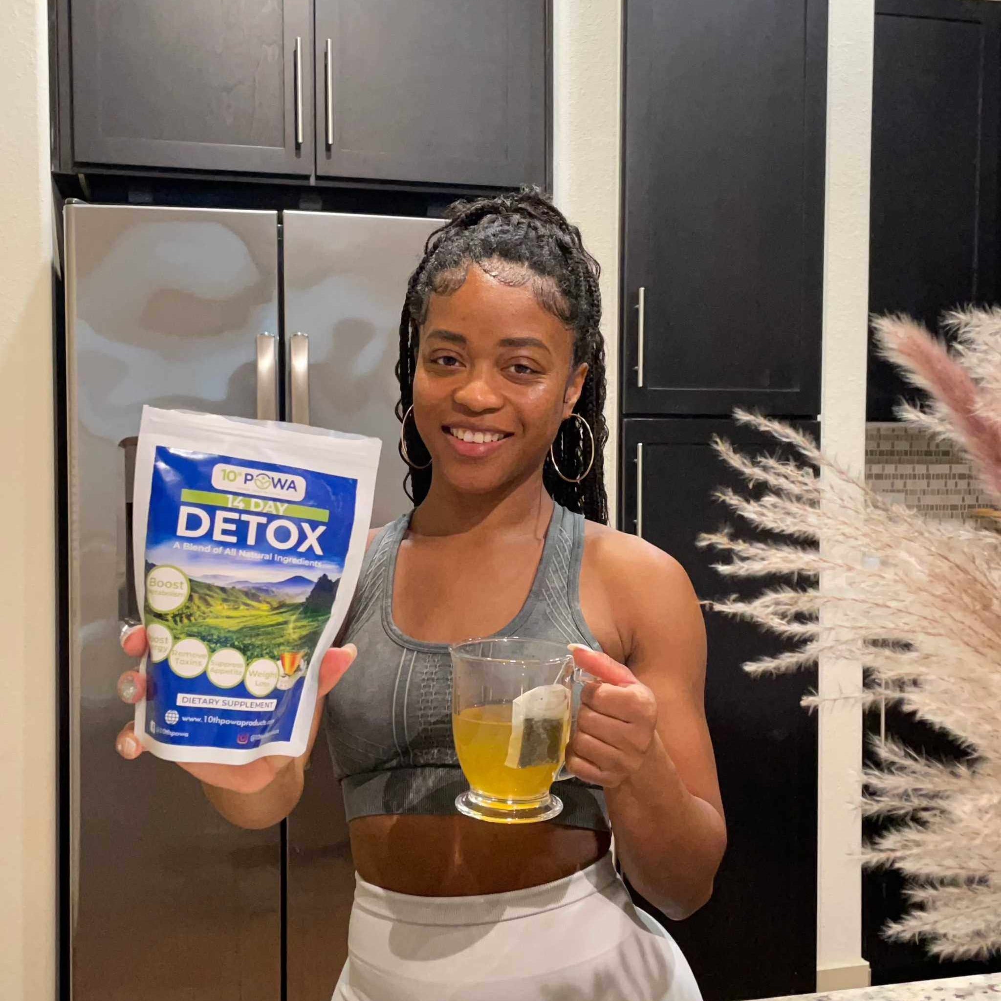 Full body detox colon cleanse kit with detox tea and colon cleanse capsules for digestive health and gut balance