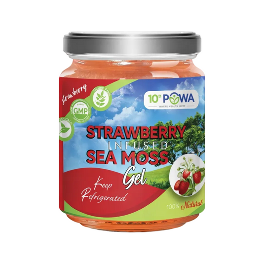 Strawberry banana sea moss gel wildcrafted sea moss 16oz jar