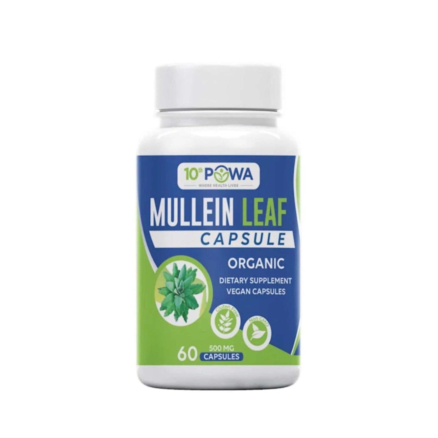 Mullein Leaf Capsules organic dietary supplement for respiratory support and lung health