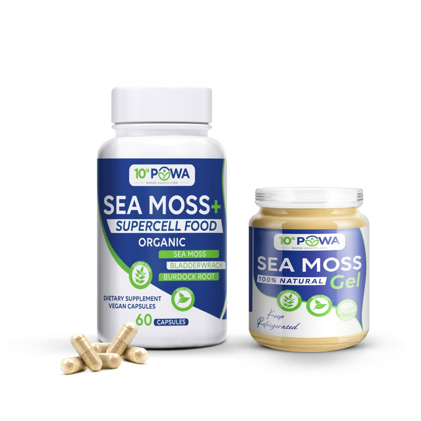 100% Wild Craft Sea Moss gel & Sea moss supercell food capsule